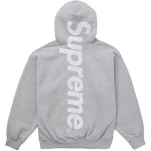 Supreme Satin Applique Hooded Sweatshirt (FW24) Heather Grey