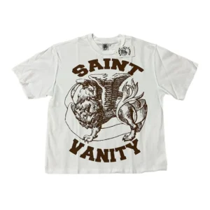 Saint Vanity Griffin Tee White Brown